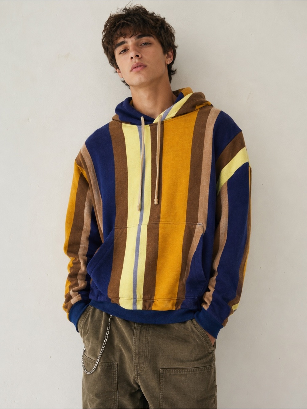 Urban Outfitters Vertical Stripe Pullover Hoodie - Size Small